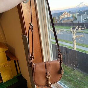 Michael Kors Brown Leather Crossbody Saddle Bag